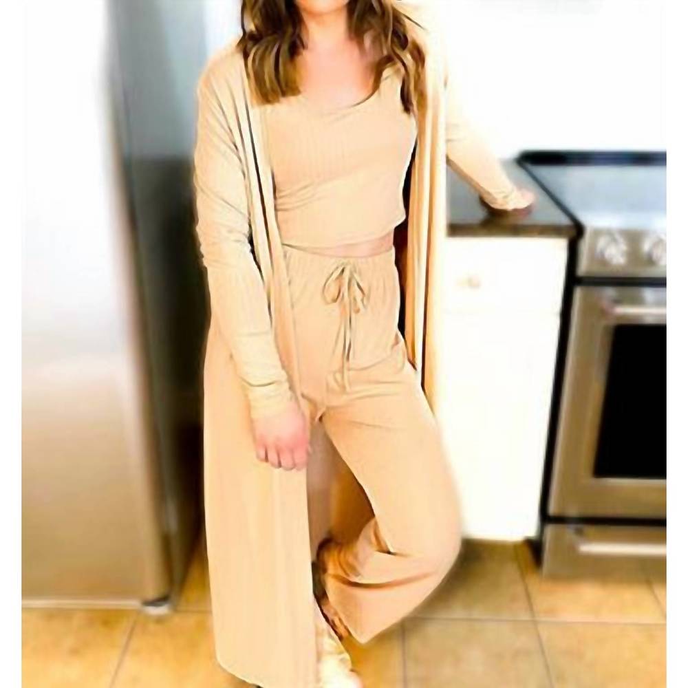 NEW WITH LOVE, MOLLY linden lounge set in chai